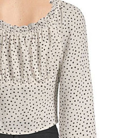 Society & Stitch Sweetheart Cropped Dot Blouse M - Picture 7 of 16